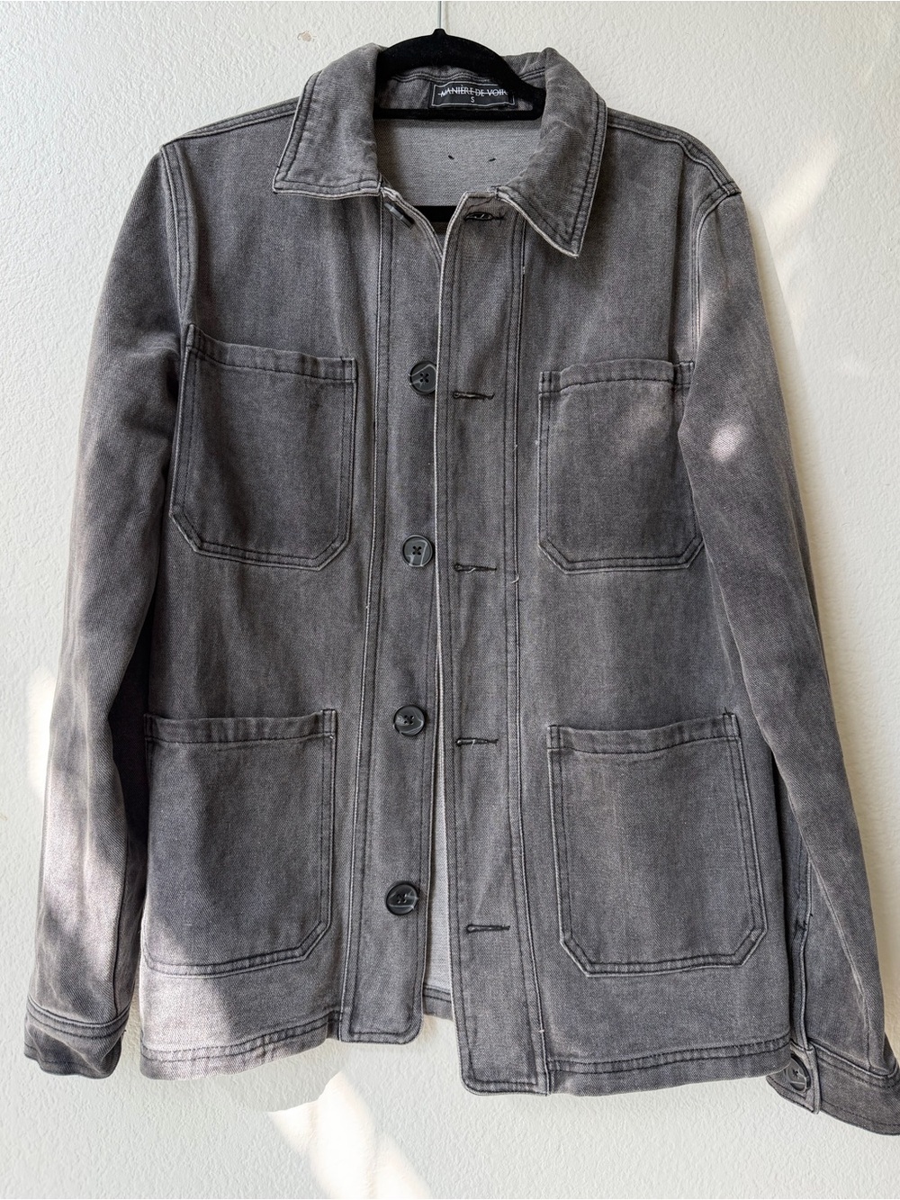 Maniere De Voir Washed Gray Workwear Jacket